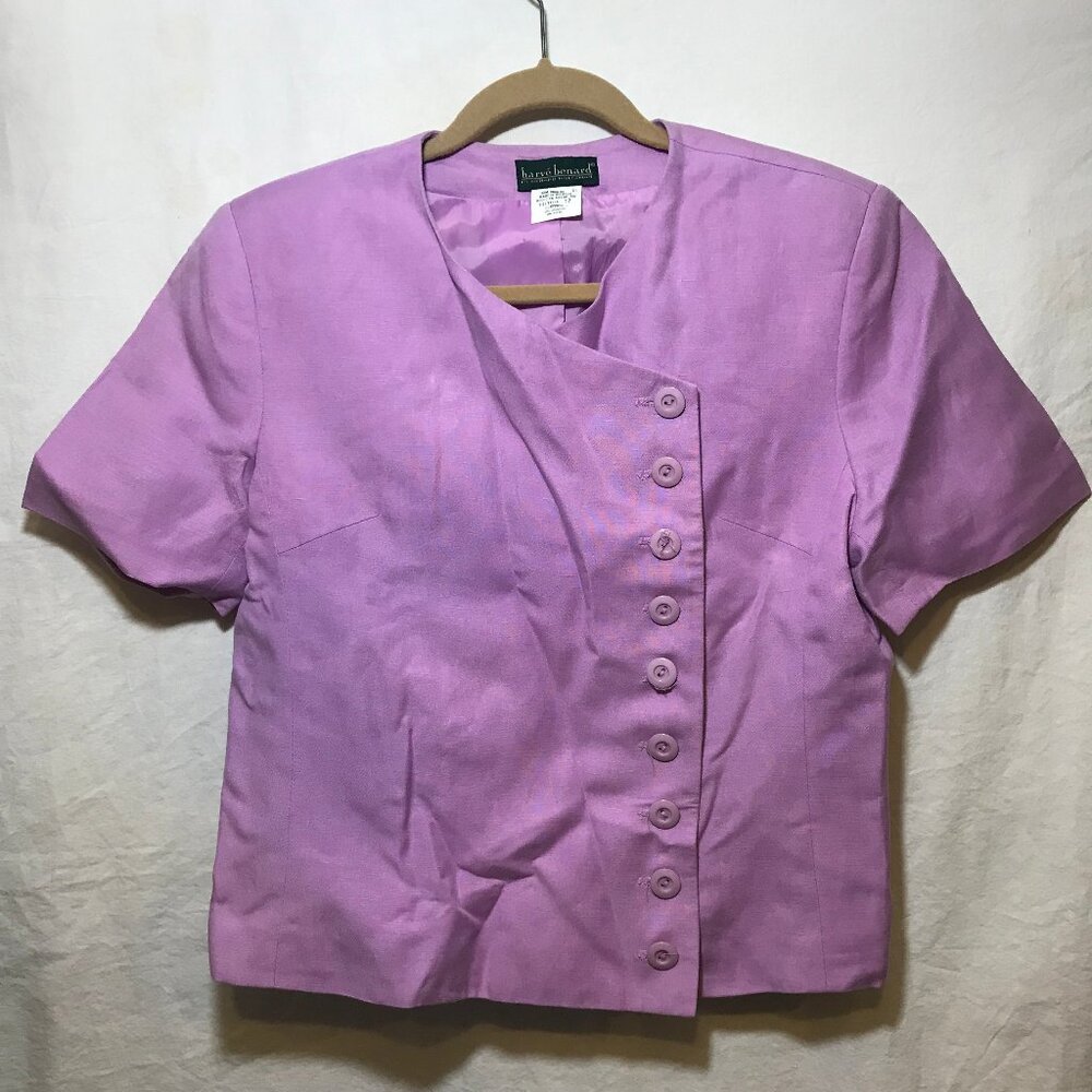 Harve Benard Lilac Purple Button Up Front Jacket Blazer Laides 12 GUC Retro Cute
